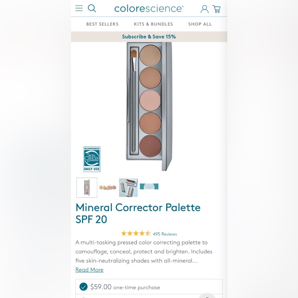 Colorescience Mineral Corrector Palette SPF 20- Brand New Palette